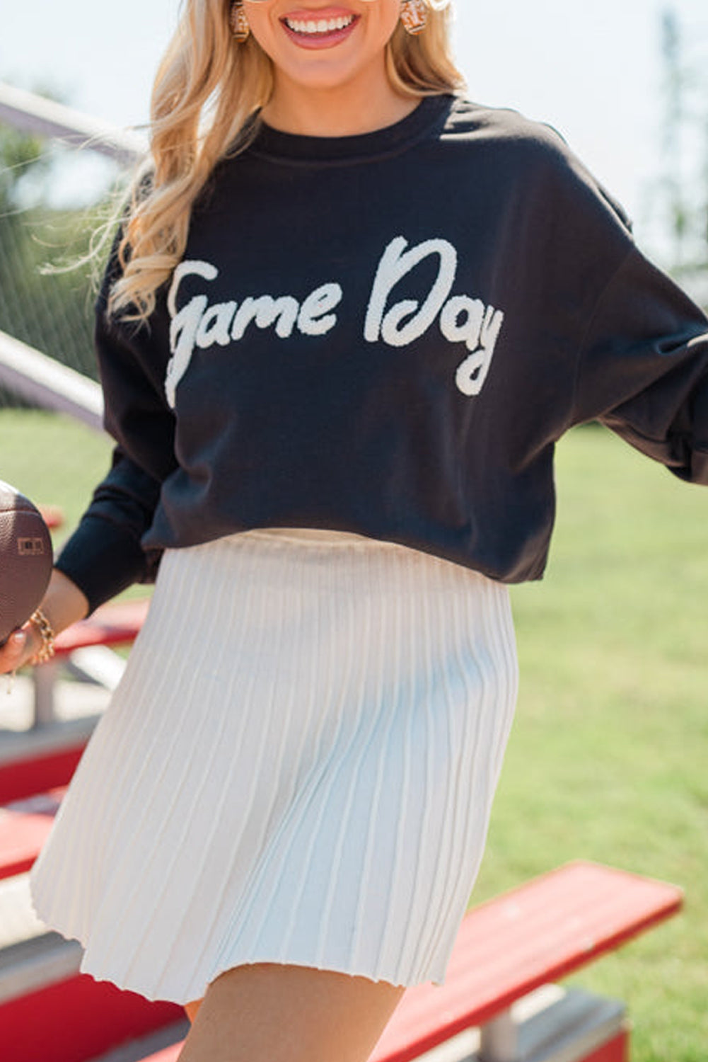 Black and White ‘Game Day’ Graphic Sweatshirt