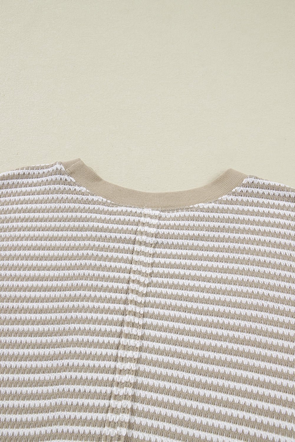 Brown Stripe Plus Size Ribbed Long Sleeve Top