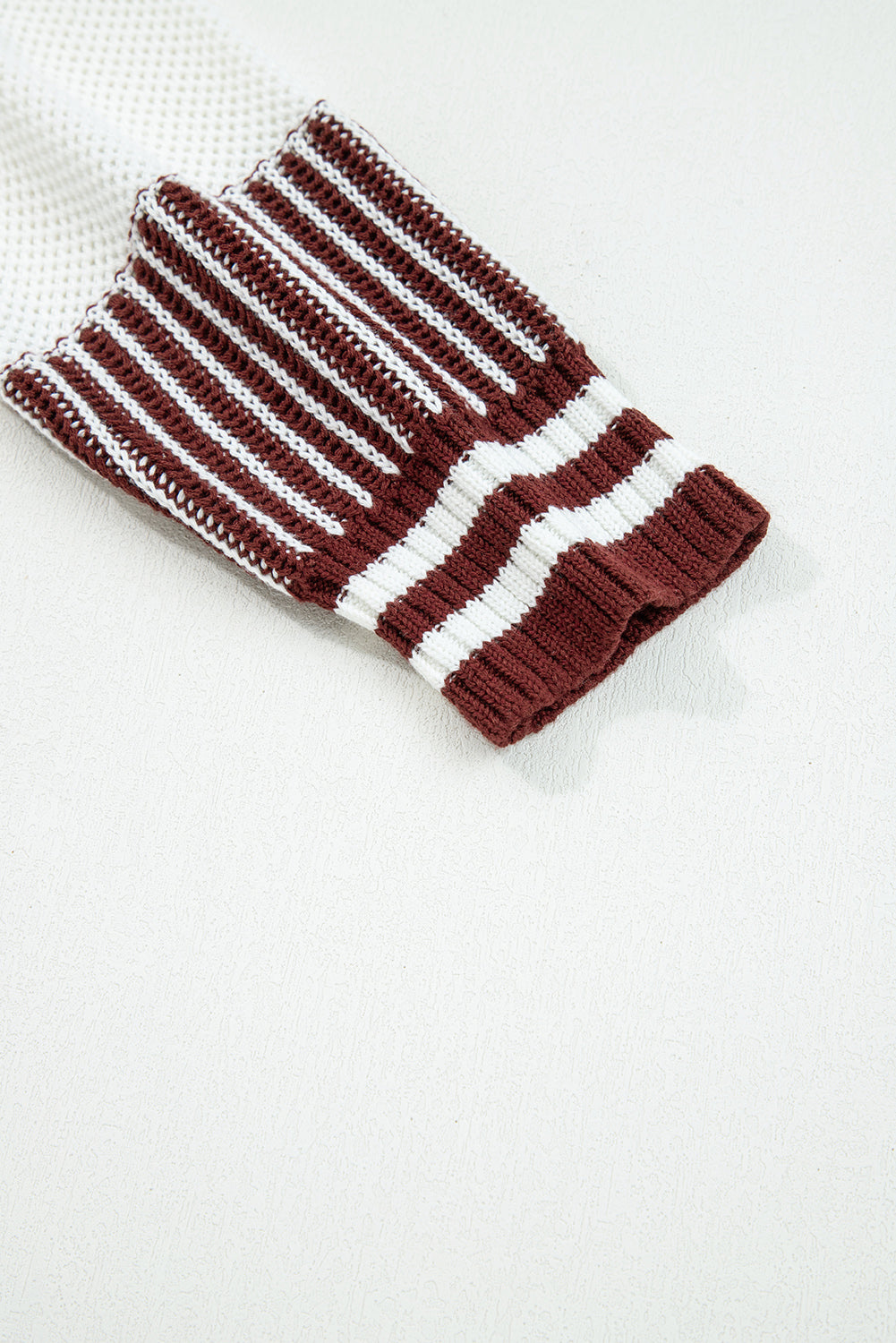 Brown Two Tone Striped Sweater