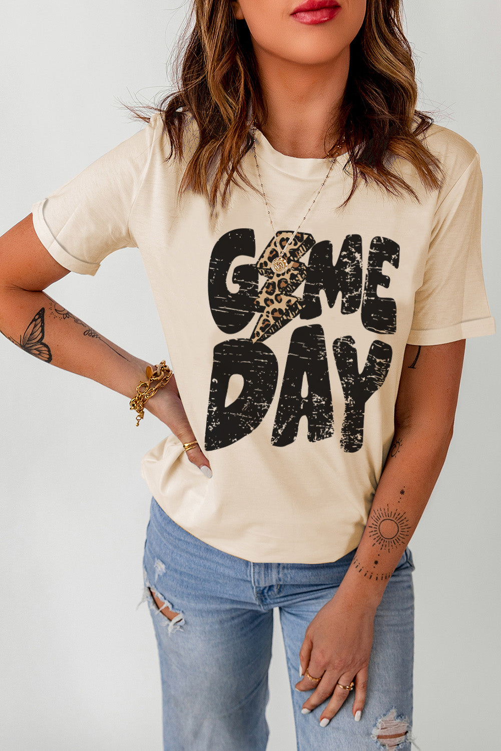 ‘Game Day’ Football Season Leopard Lightning T Shirt
