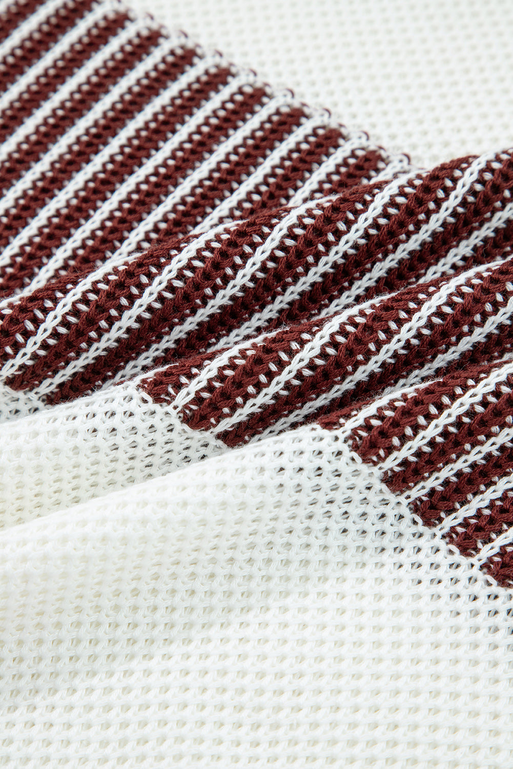 Brown Two Tone Striped Sweater