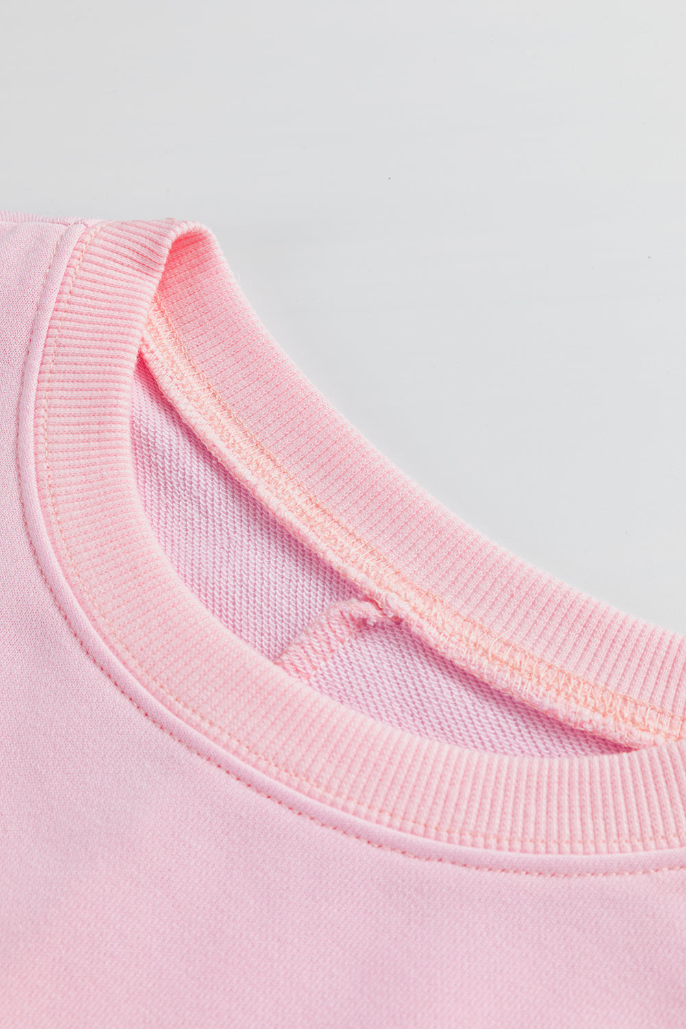 Light Pink Floral Peace Sign Wide Sleeve Casual Top
