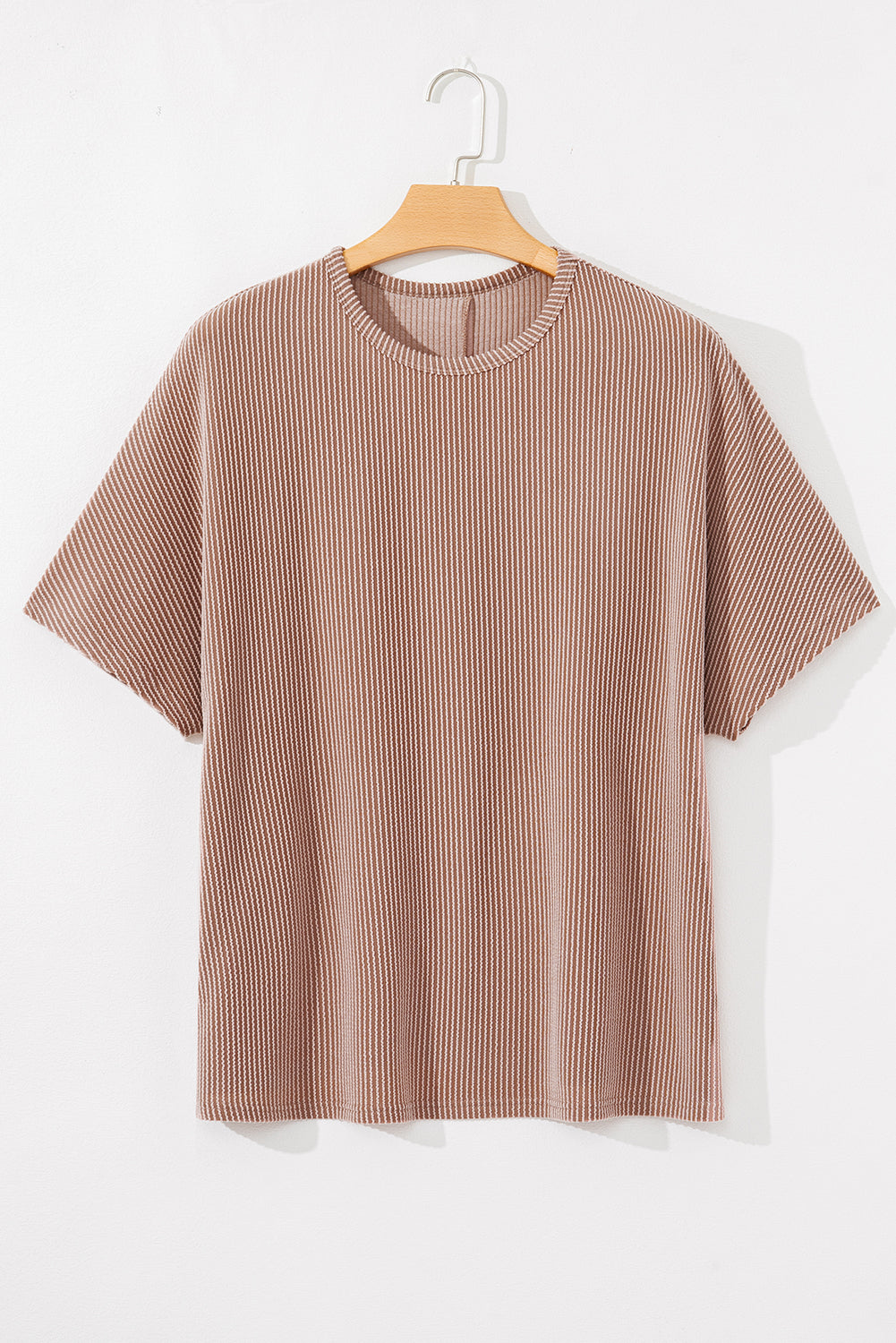 Smoke Orange Ribbed Plus Size Knit T Shirt