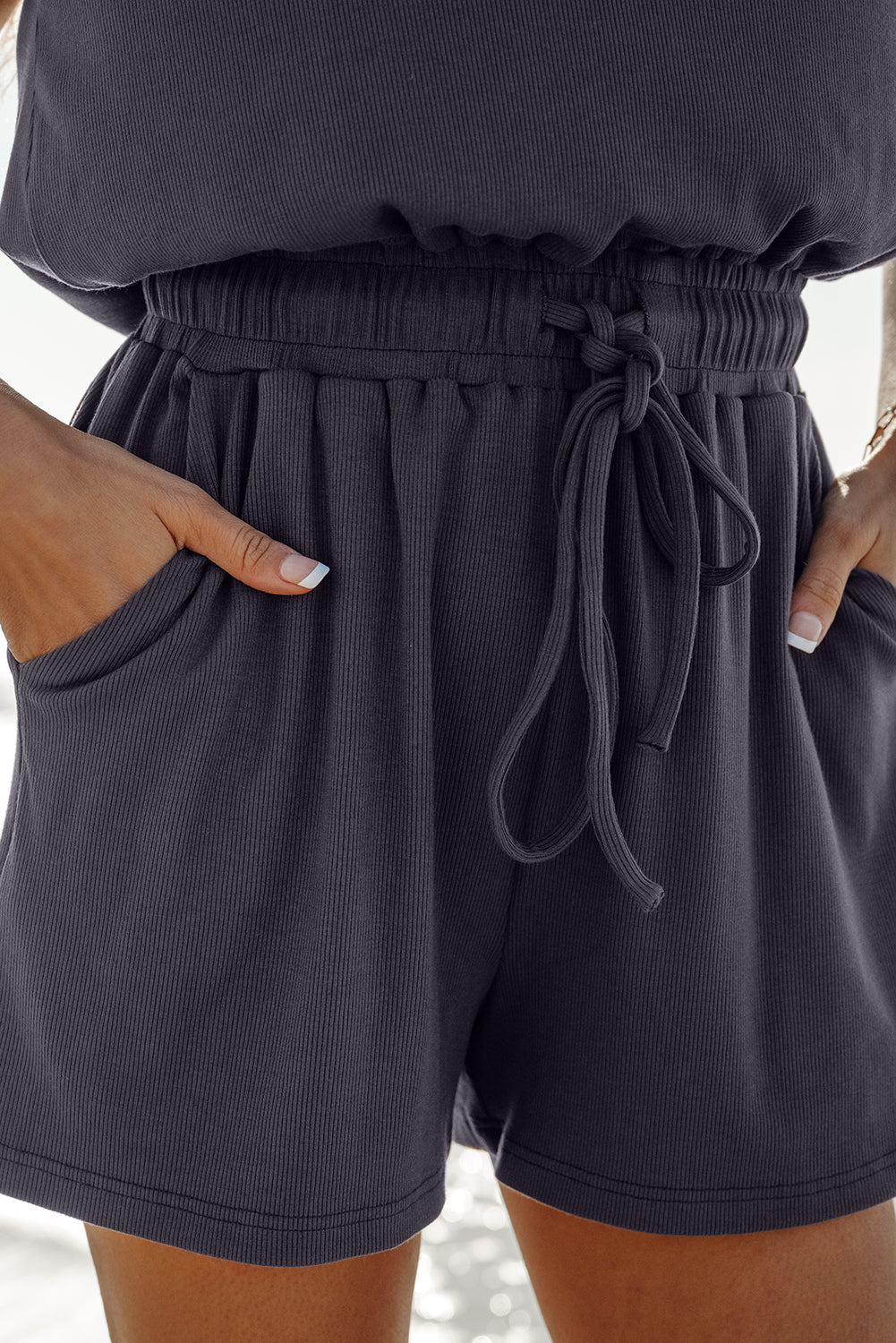Bristol Black Knit Open Back Romper
