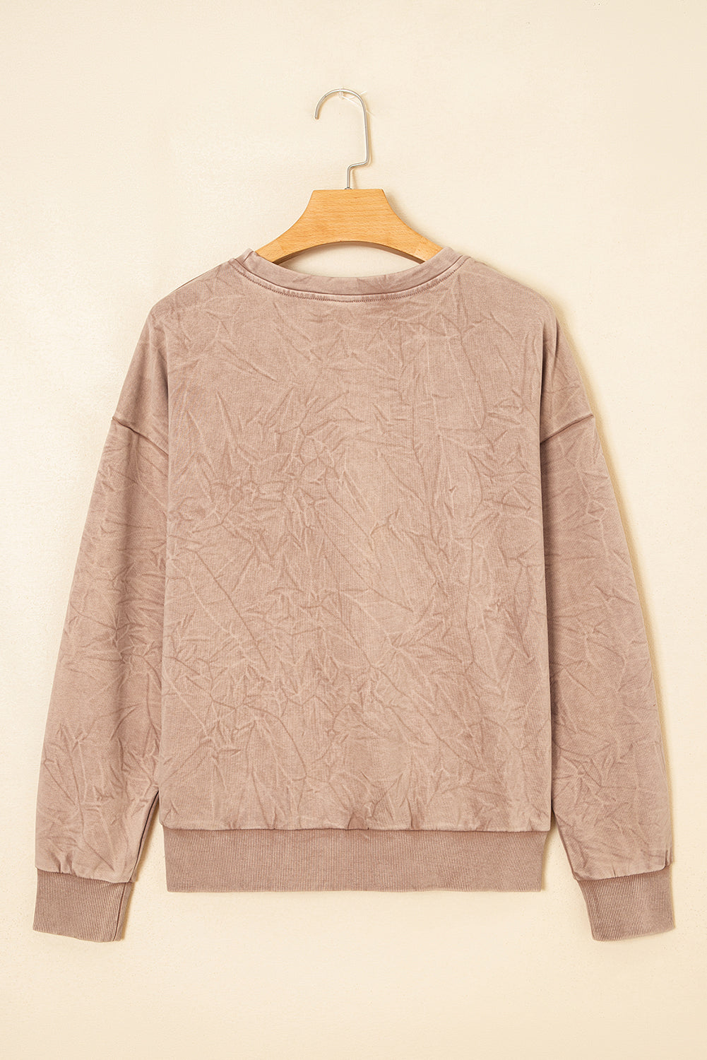 ‘saved by grace’ Letter Embroidery Mineral Wash Sweatshirt