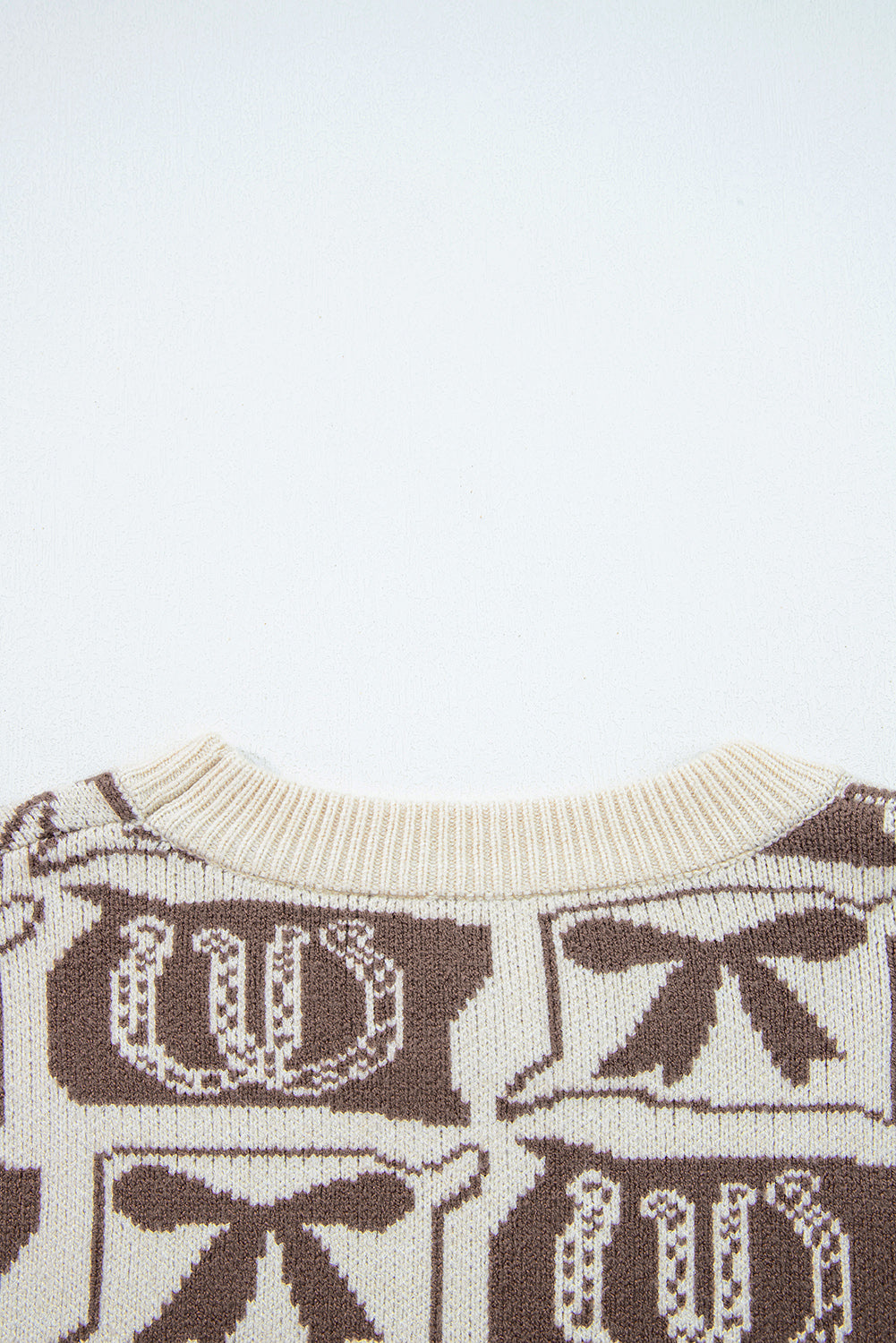 Brown Bows & Horseshoes Western Print Sweater