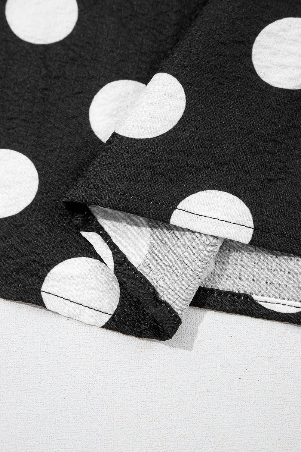 Black Polka Dot Print Ruffled Sleeve Blouse