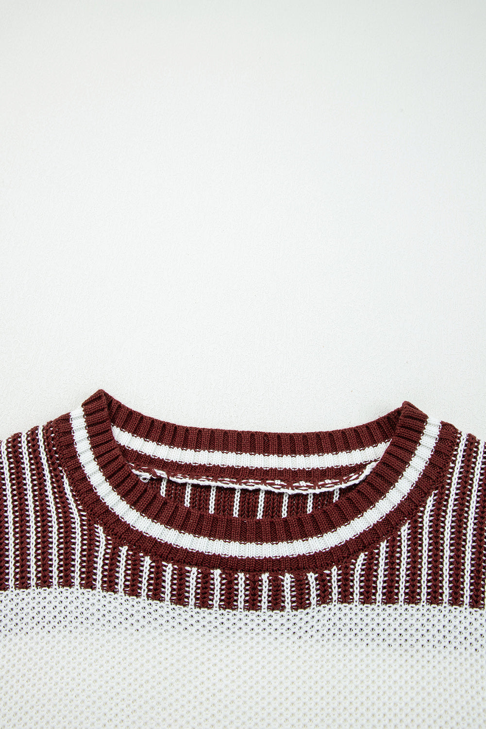 Brown Two Tone Striped Sweater