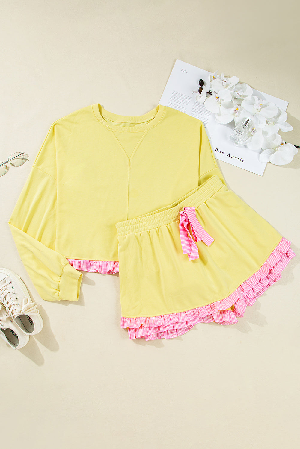 Yellow & Pink Ruffle Plus Size Set
