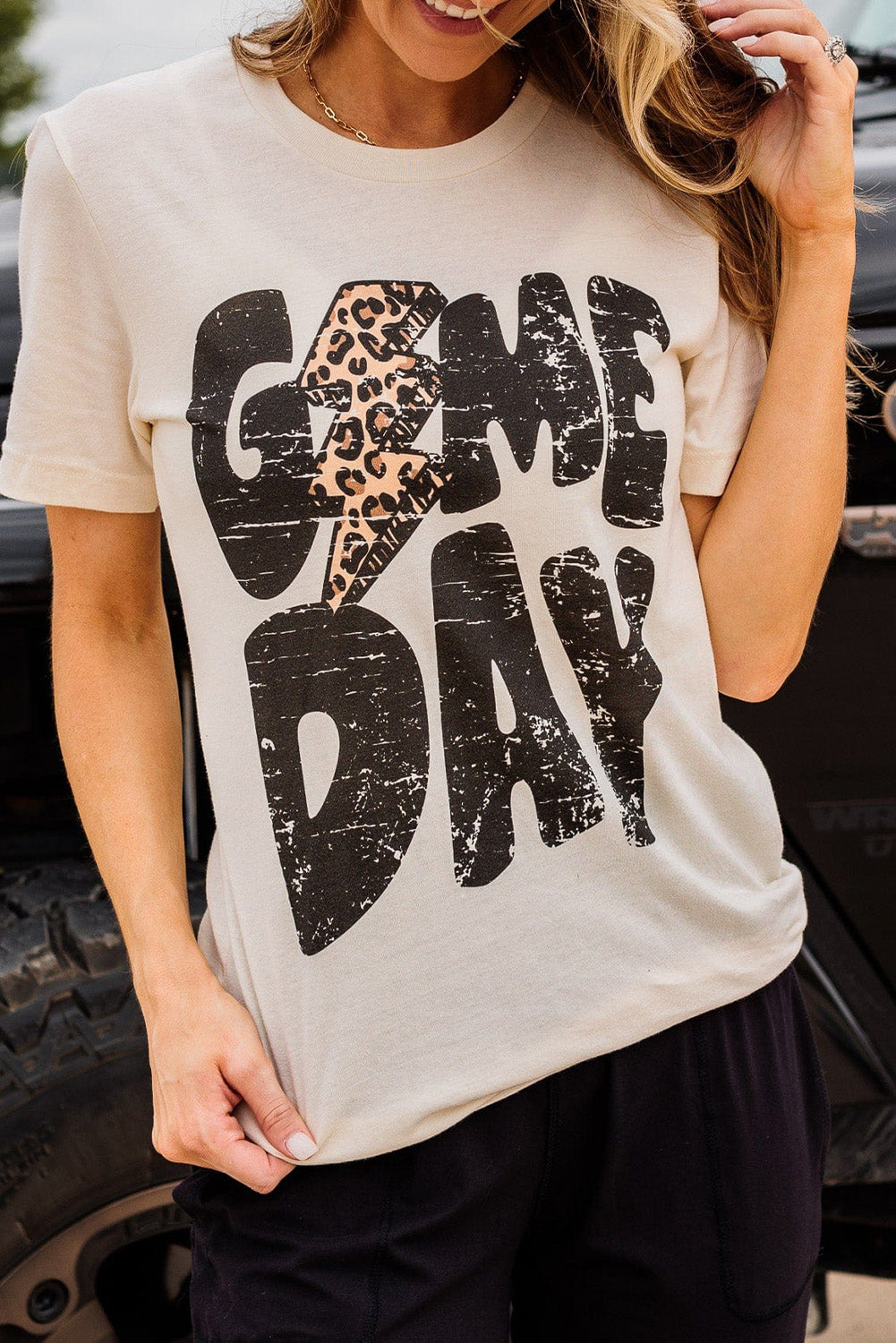 ‘Game Day’ Football Season Leopard Lightning T Shirt