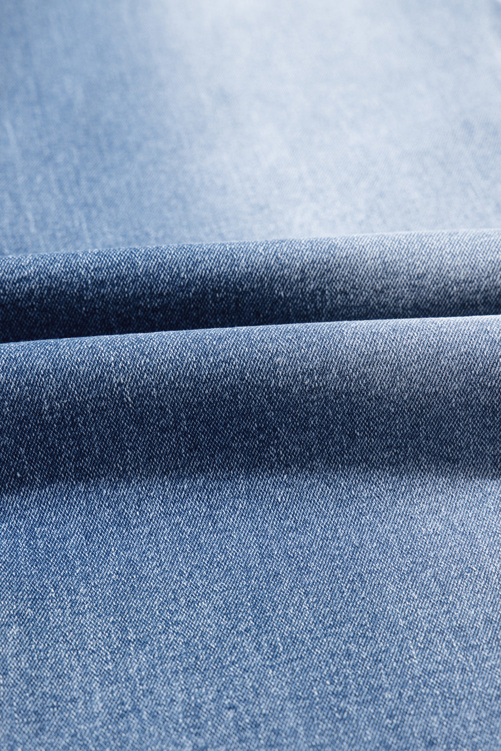 ‘Heather’ Blue Vintage Stitching Raw Hem Flared Jeans
