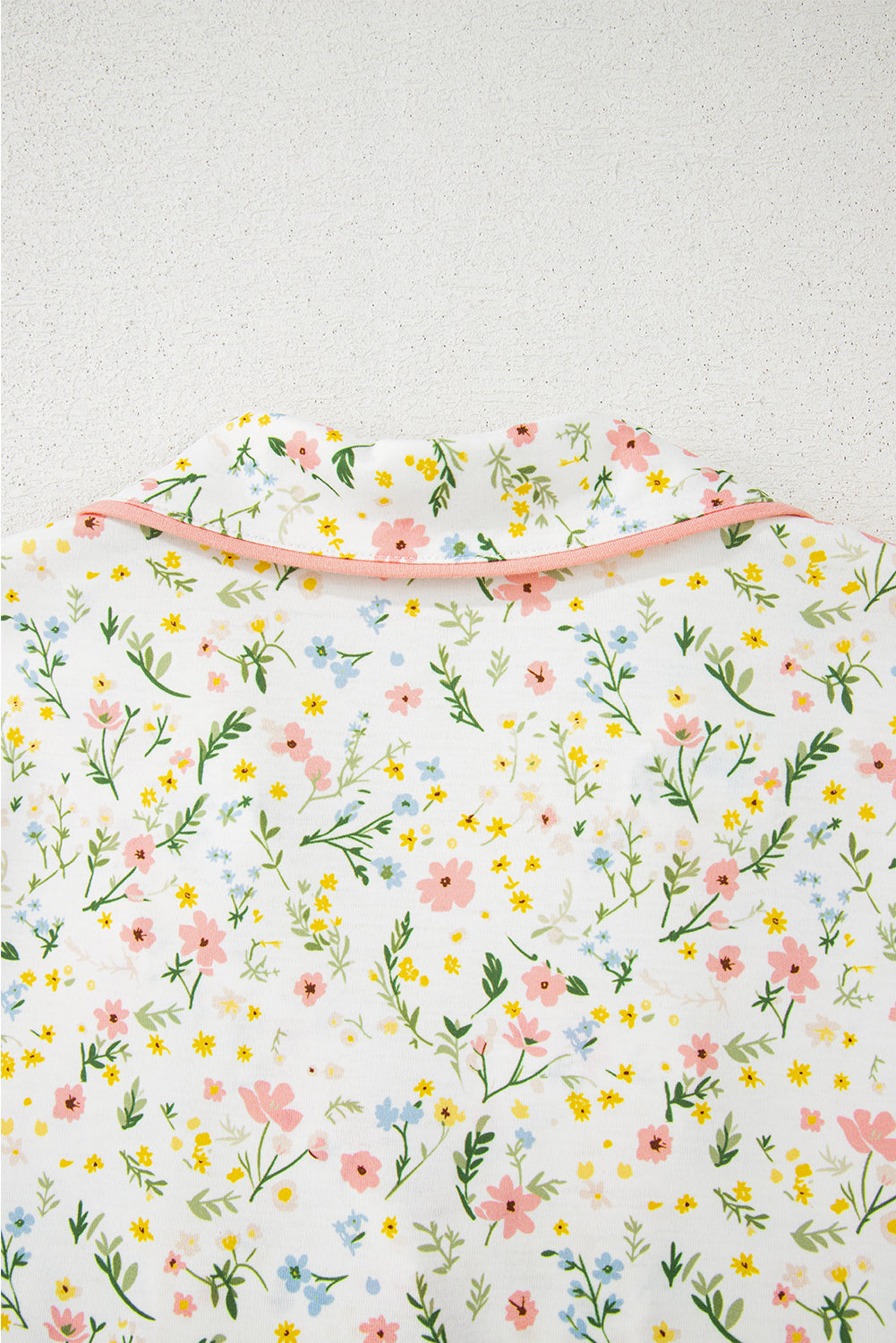 White Floral Print Pajama Set