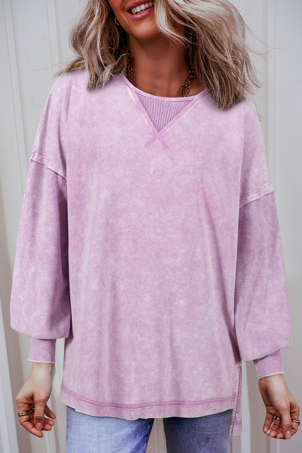 Orchid Mineral Wash Pullover Sweatshirt