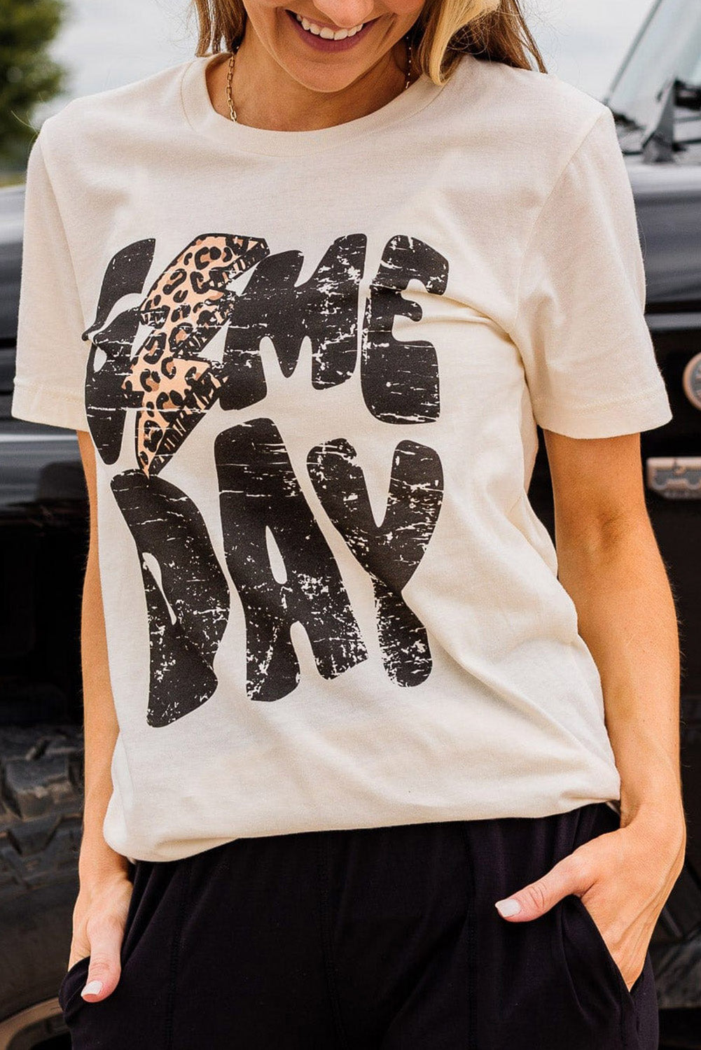 ‘Game Day’ Football Season Leopard Lightning T Shirt