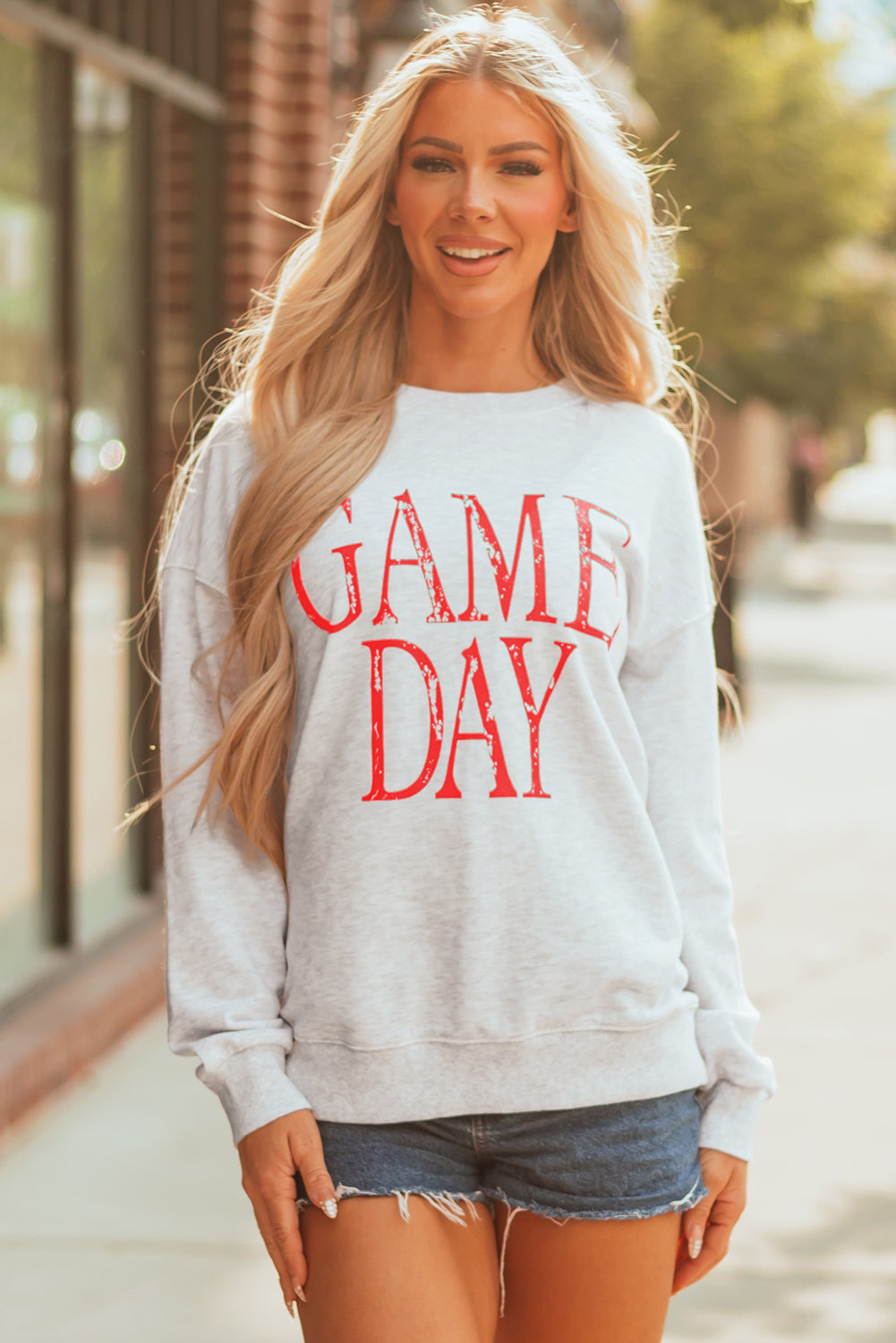 Red Vintage Washed ‘GAME DAY’ Sweatshirt