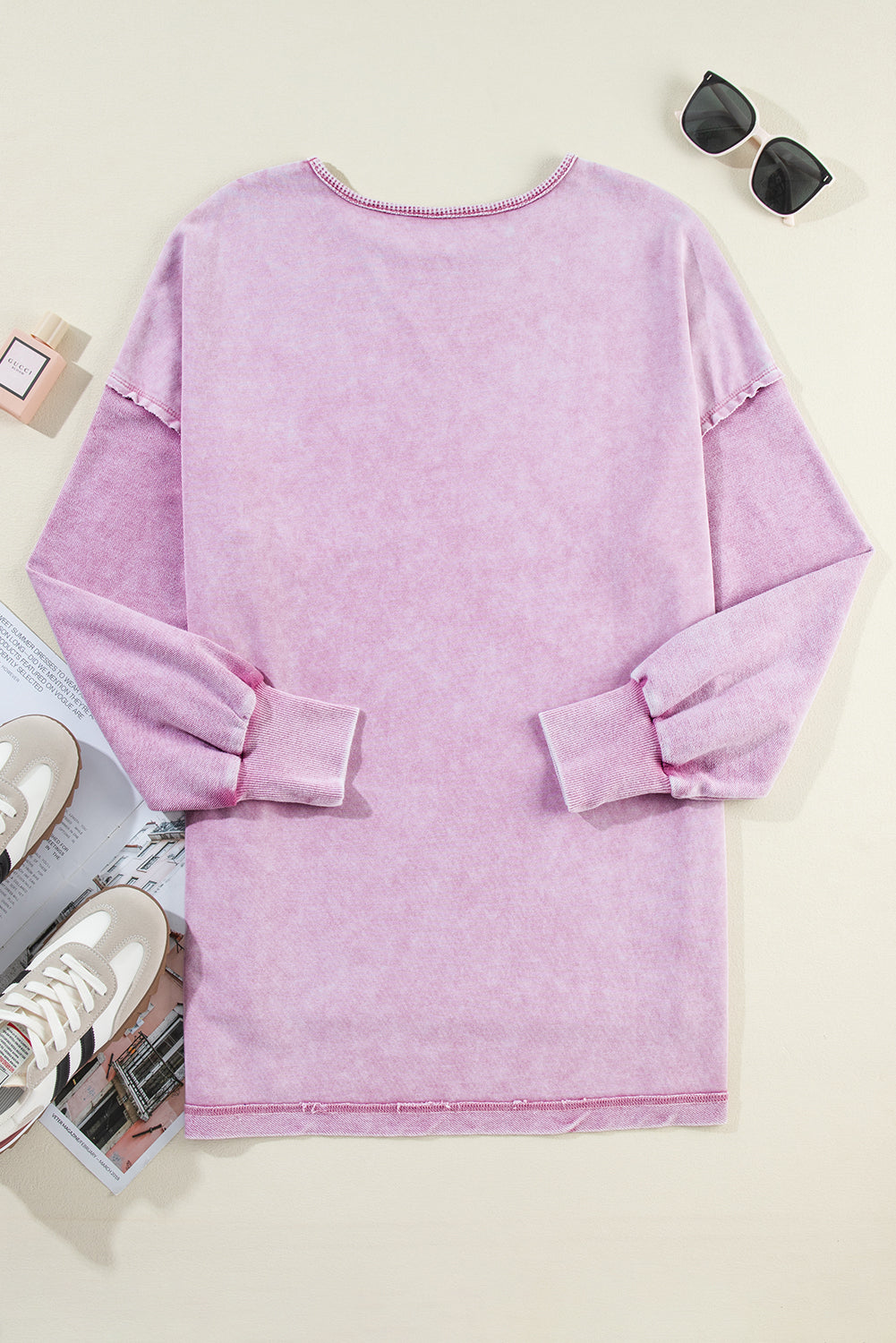 Orchid Mineral Wash Pullover Sweatshirt