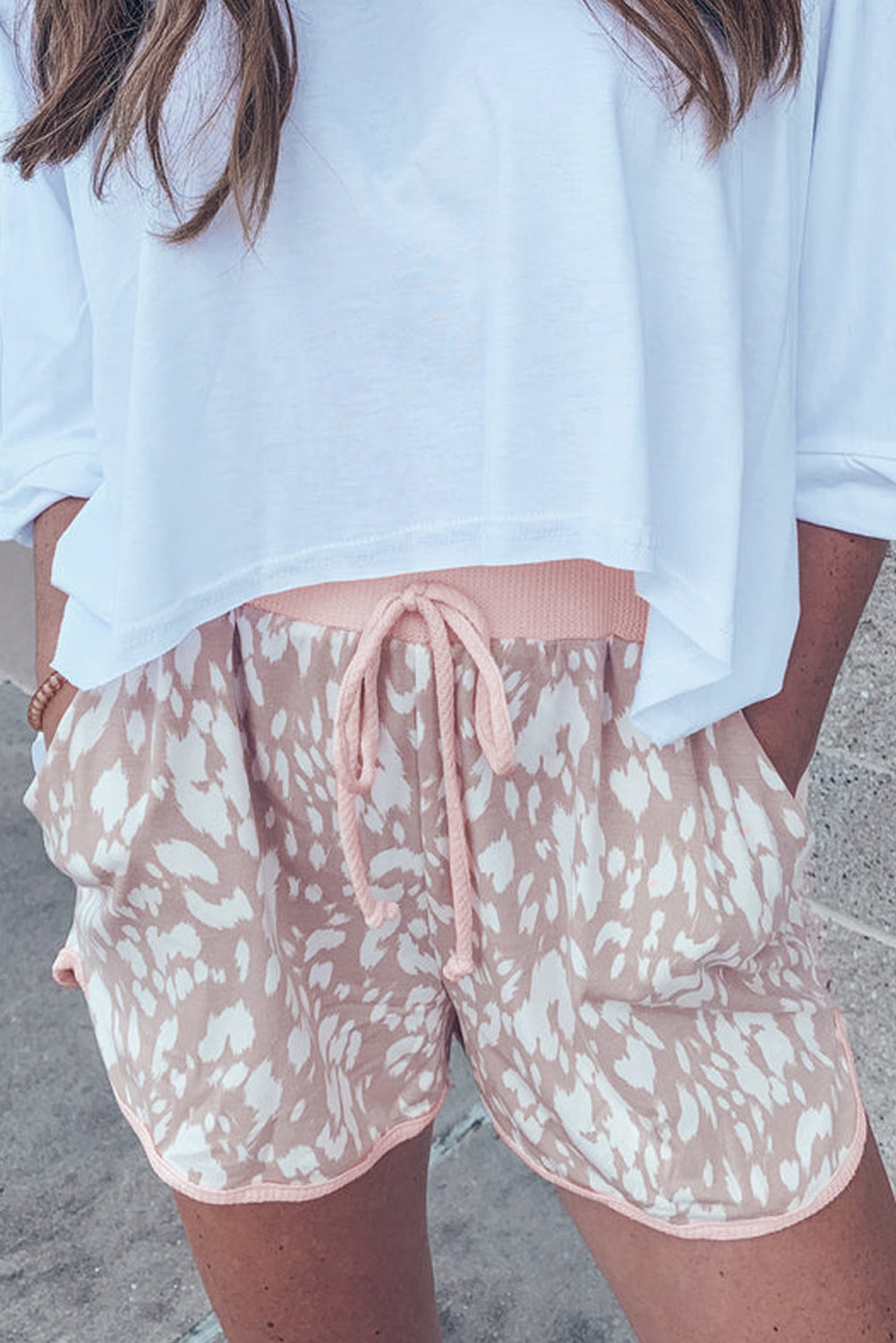 Pink Leopard Casual Shorts