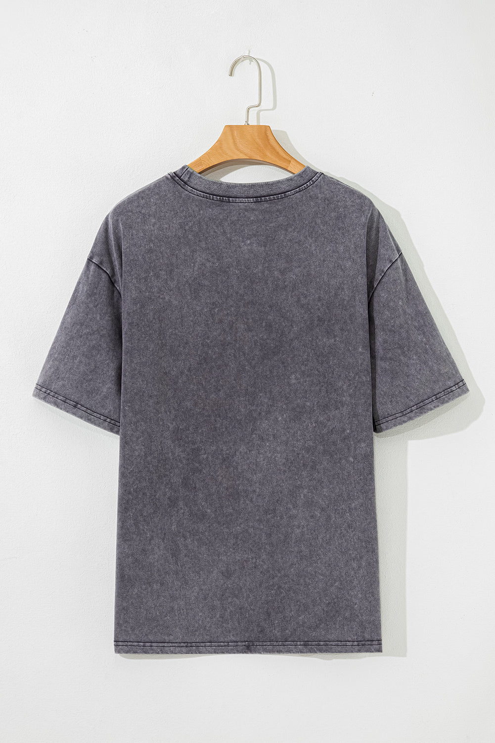 Grey ‘TEXAS’ Steer Head Mineral Wash Oversized T Shirt