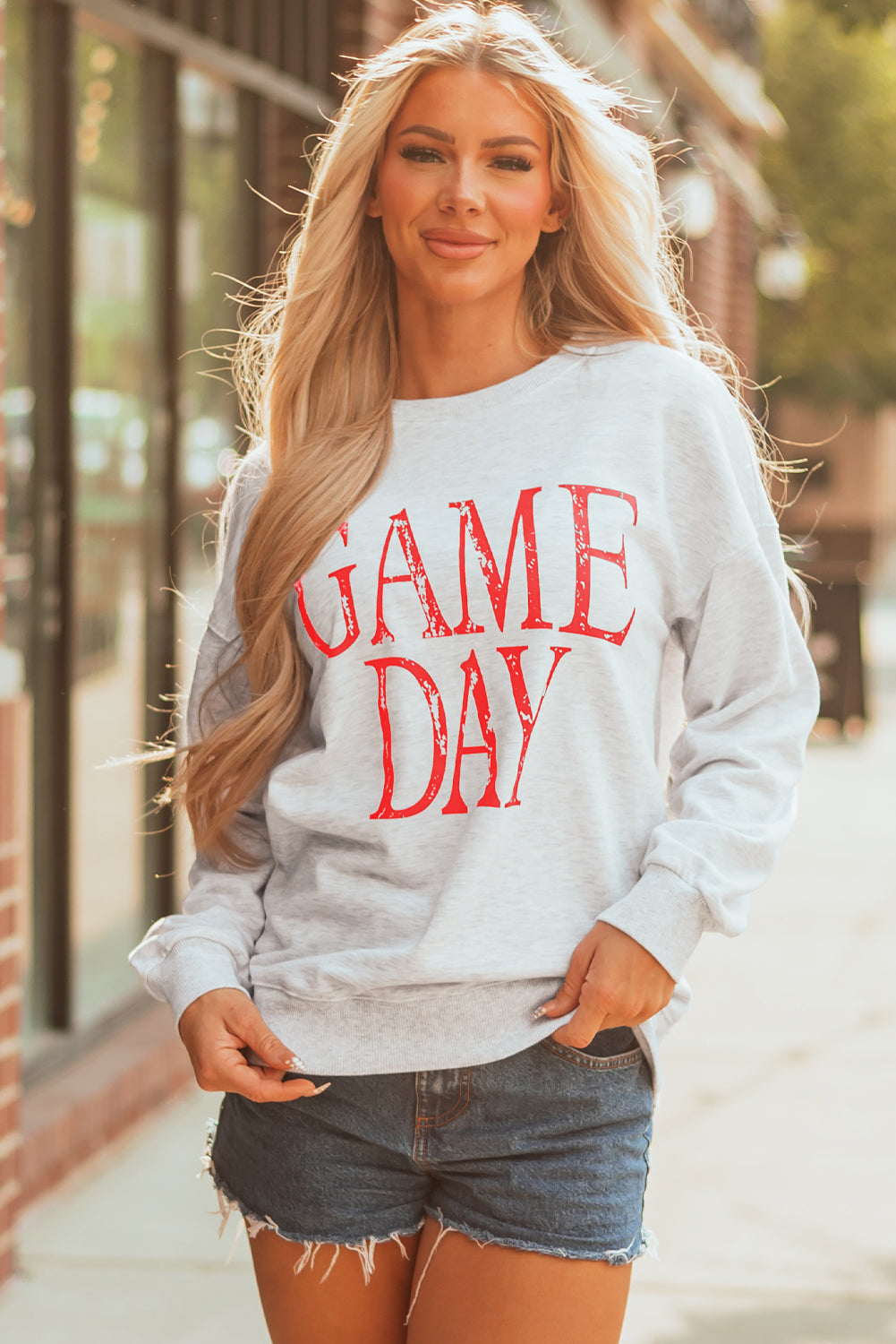 Red Vintage Washed ‘GAME DAY’ Sweatshirt