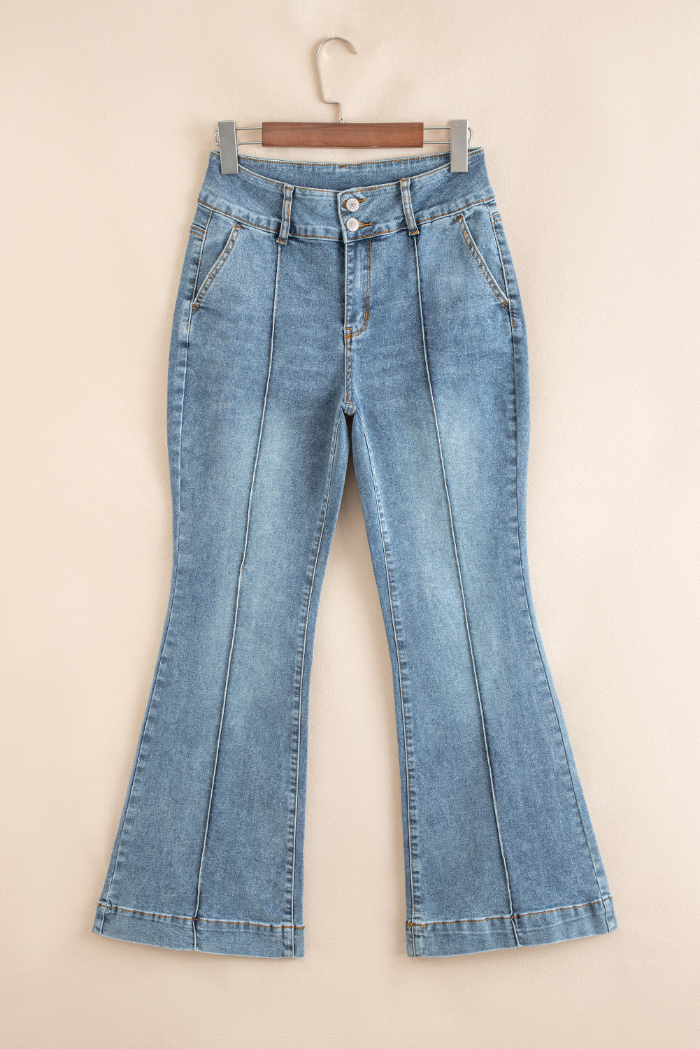 ‘Jessica’ High Waist Piping Trim Bootcut Jeans