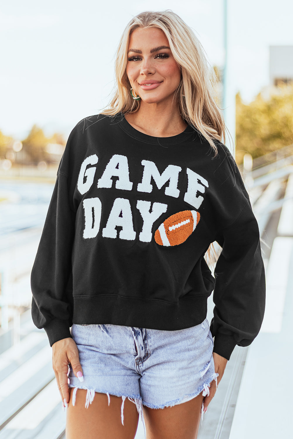 Black ‘GAME DAY’ Graphic Pullover Sweatshirt