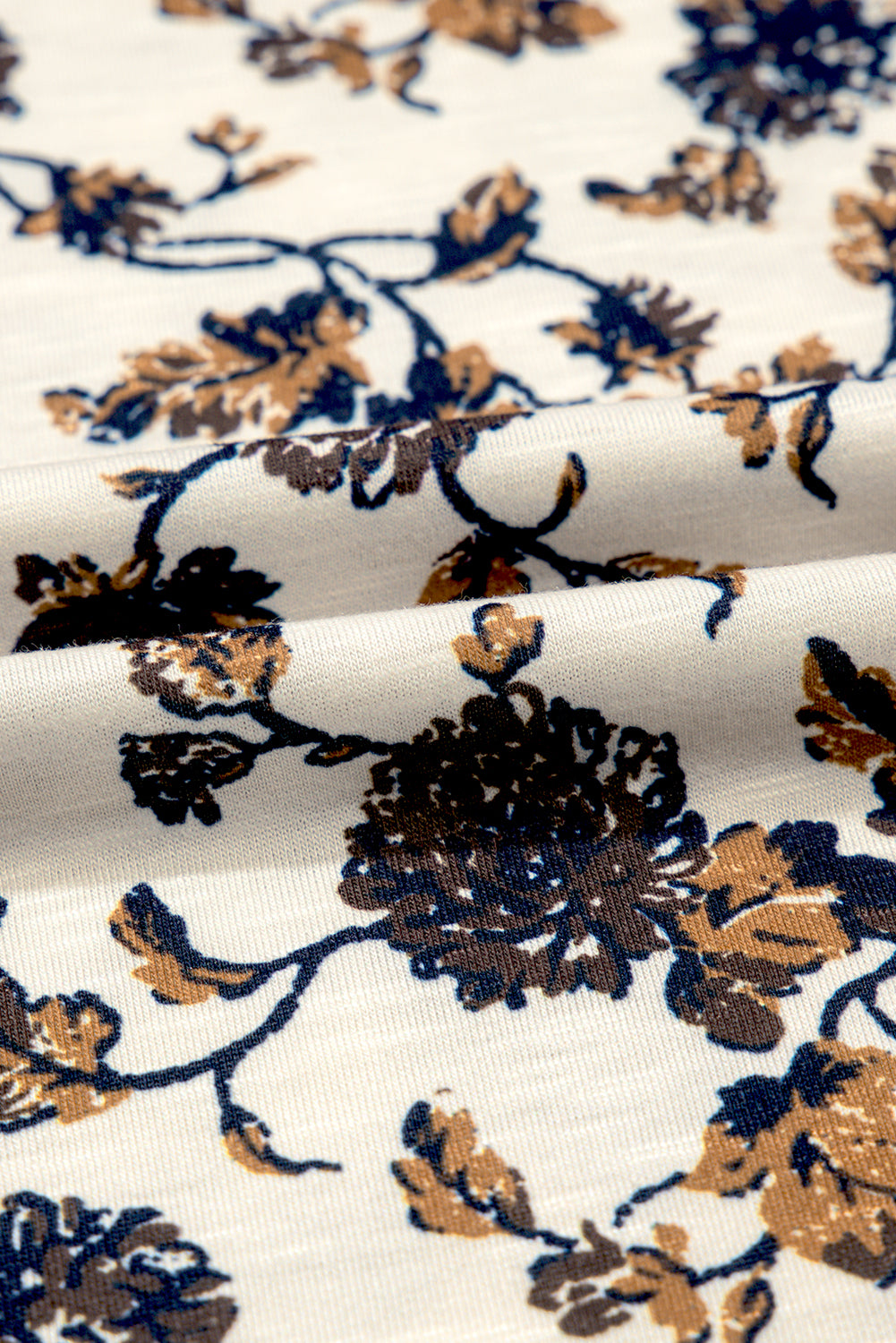White Floral Blouse with Lace Up