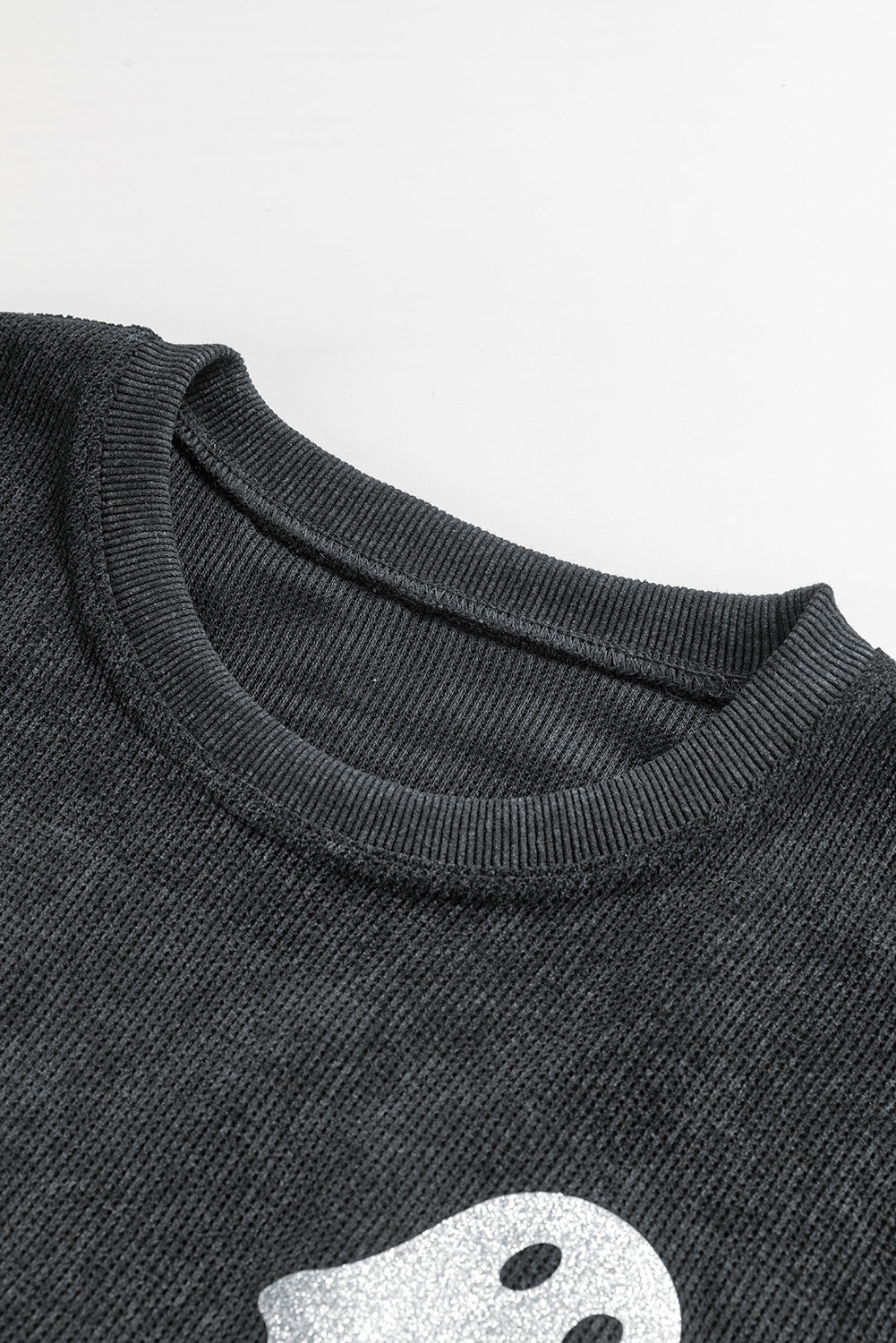 Black Halloween Ghost Crew Neck Sweatshirt