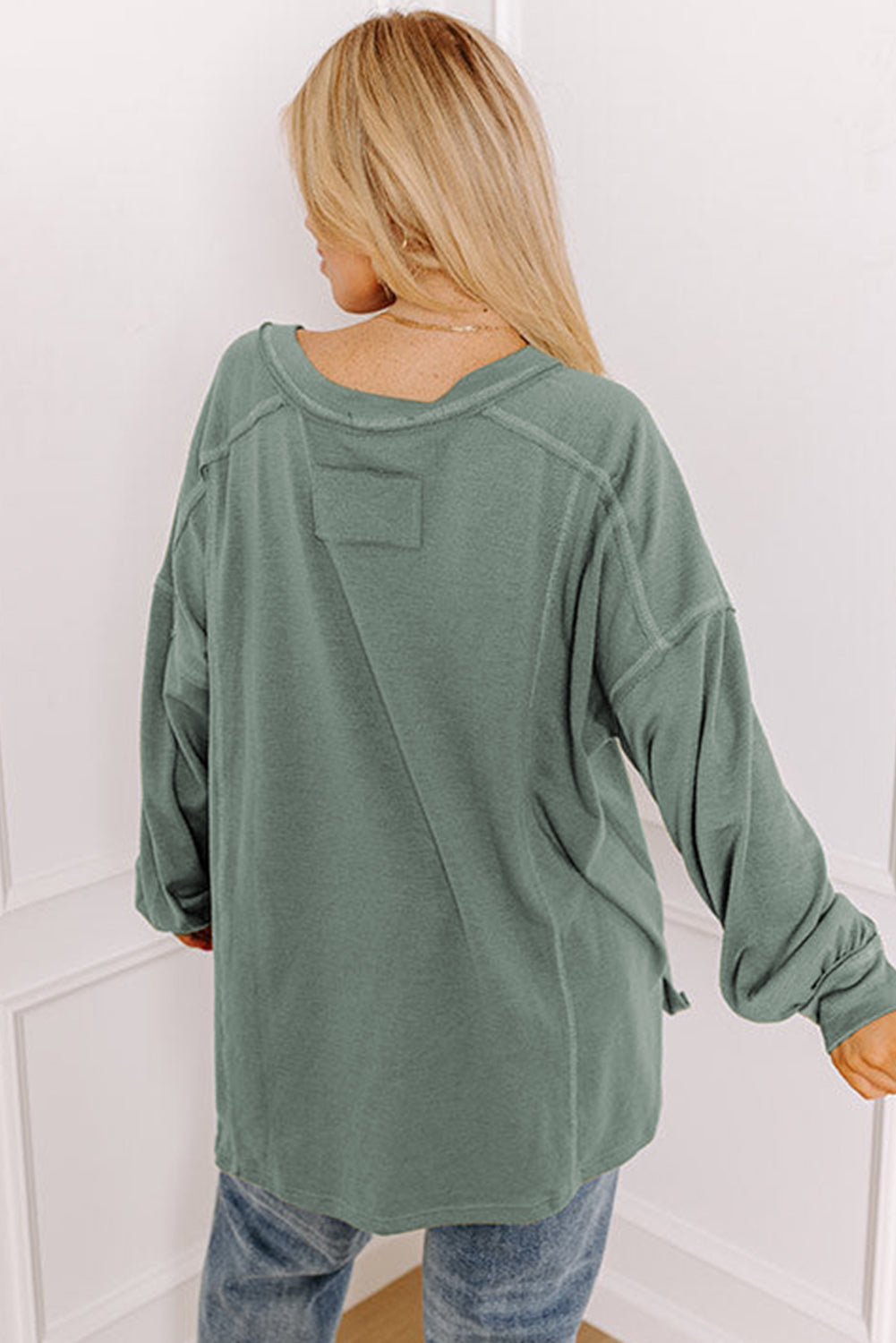 Seagrass Plus Size Exposed Seam Top