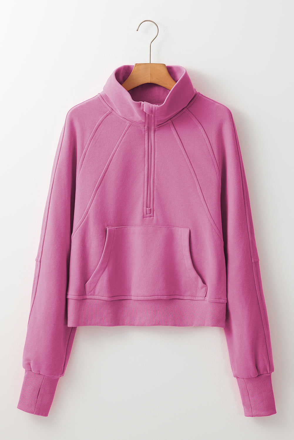 Pink Fleece Lined Zip Up Sweatshirt