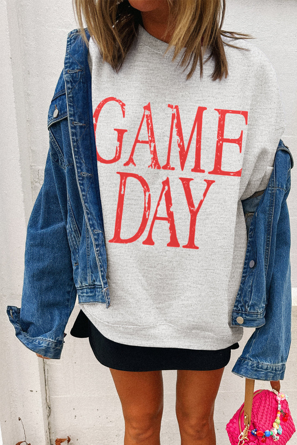 Red Vintage Washed ‘GAME DAY’ Sweatshirt