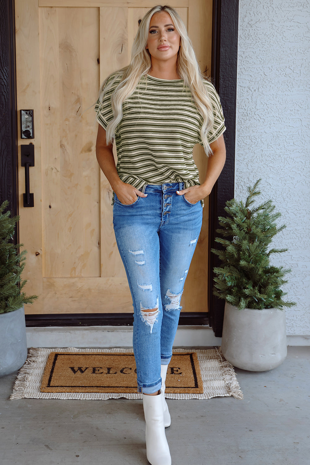 Green Stripe T Shirt