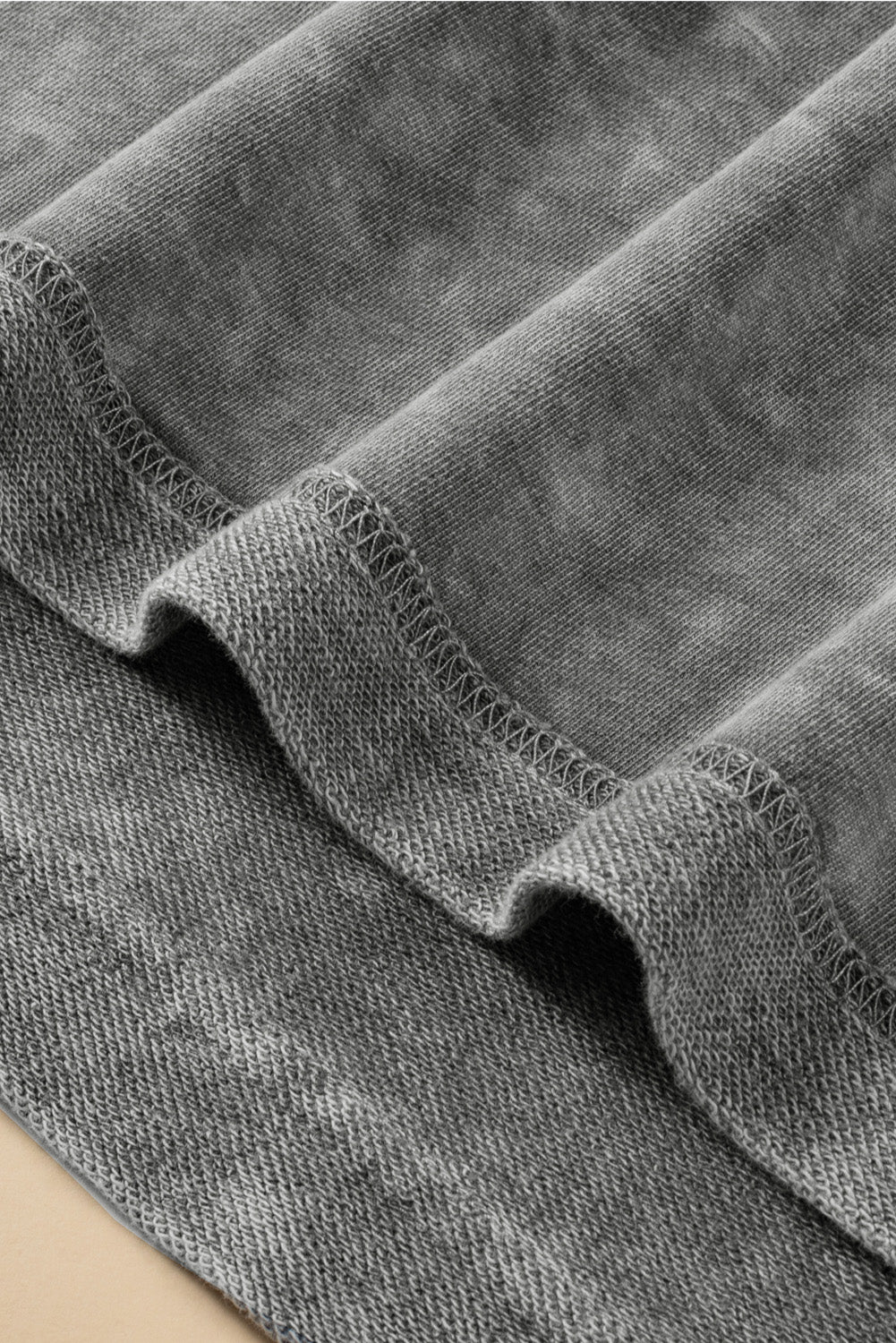 Light Grey Mineral Wash Drop Sleeve Plus Size Tee