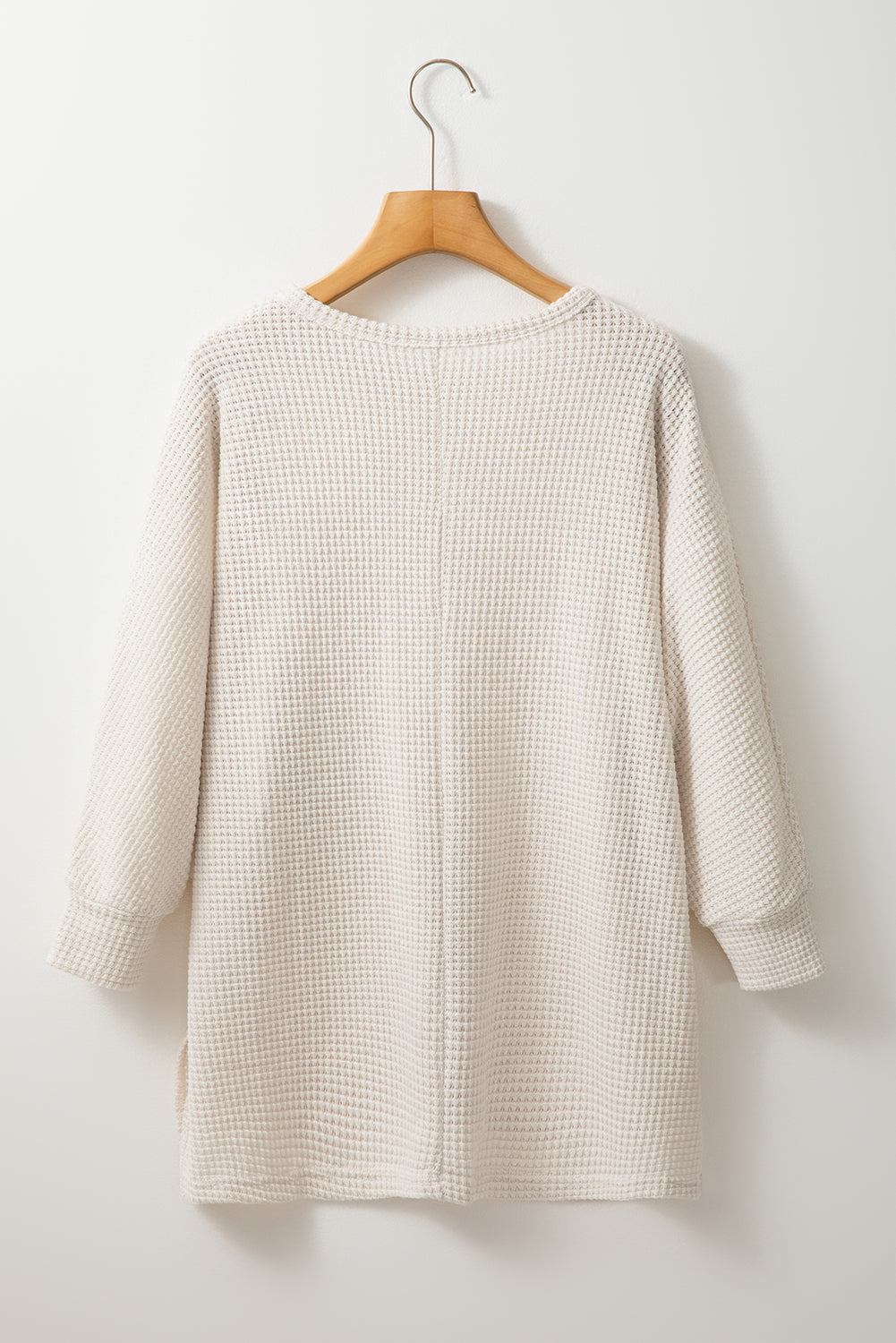 Apricot Waffle Knit Oversized Top