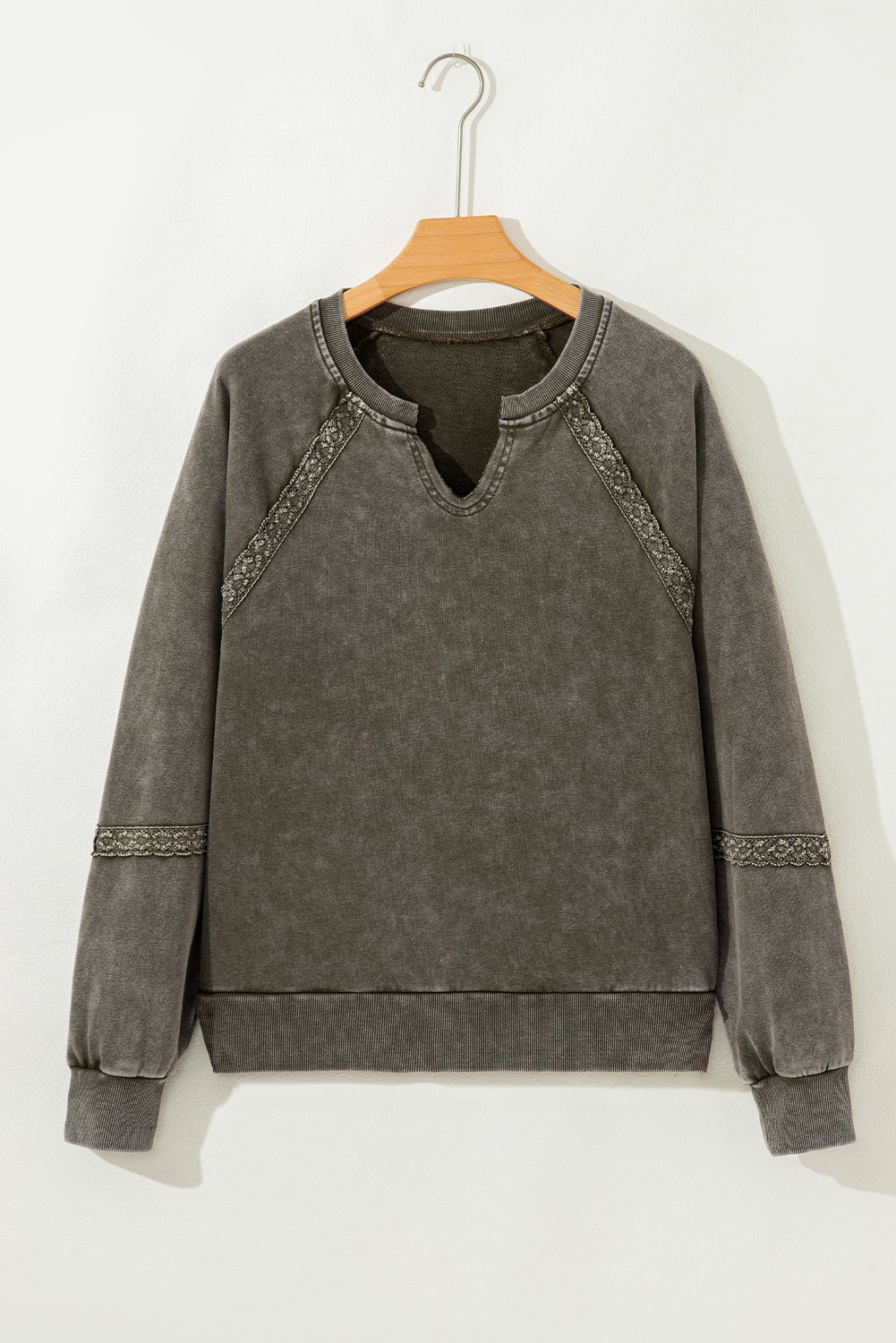 Green Lace Mineral Wash Sweatshirt
