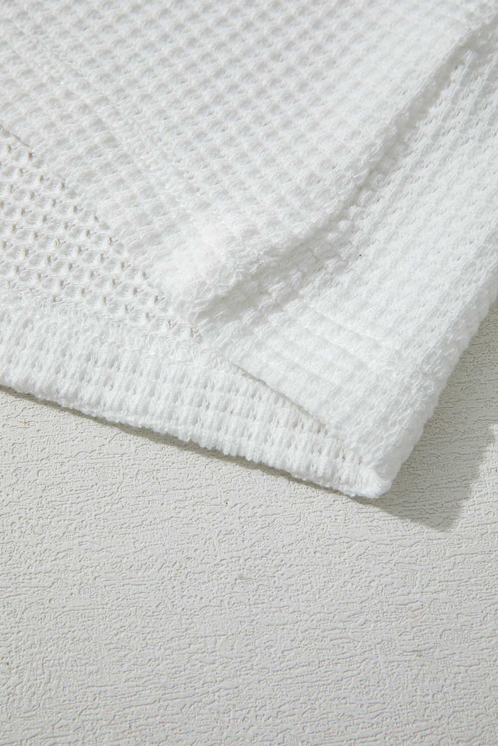 Pink Stripe Waffle Knit Plus Size Hoodie