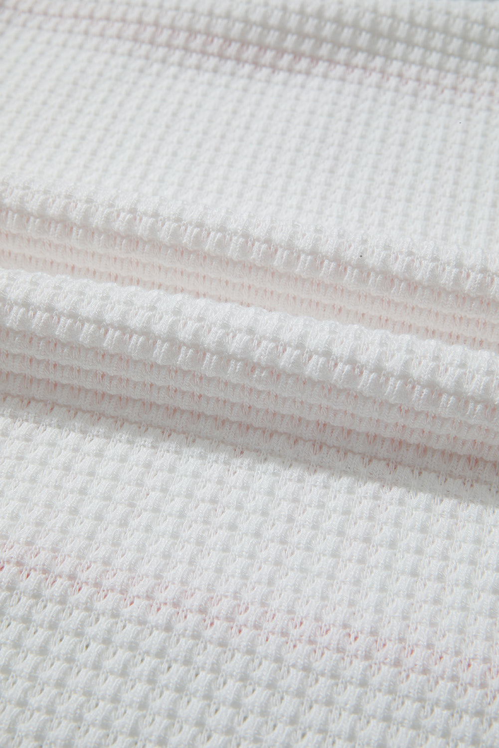 Pink Stripe Waffle Knit Plus Size Hoodie