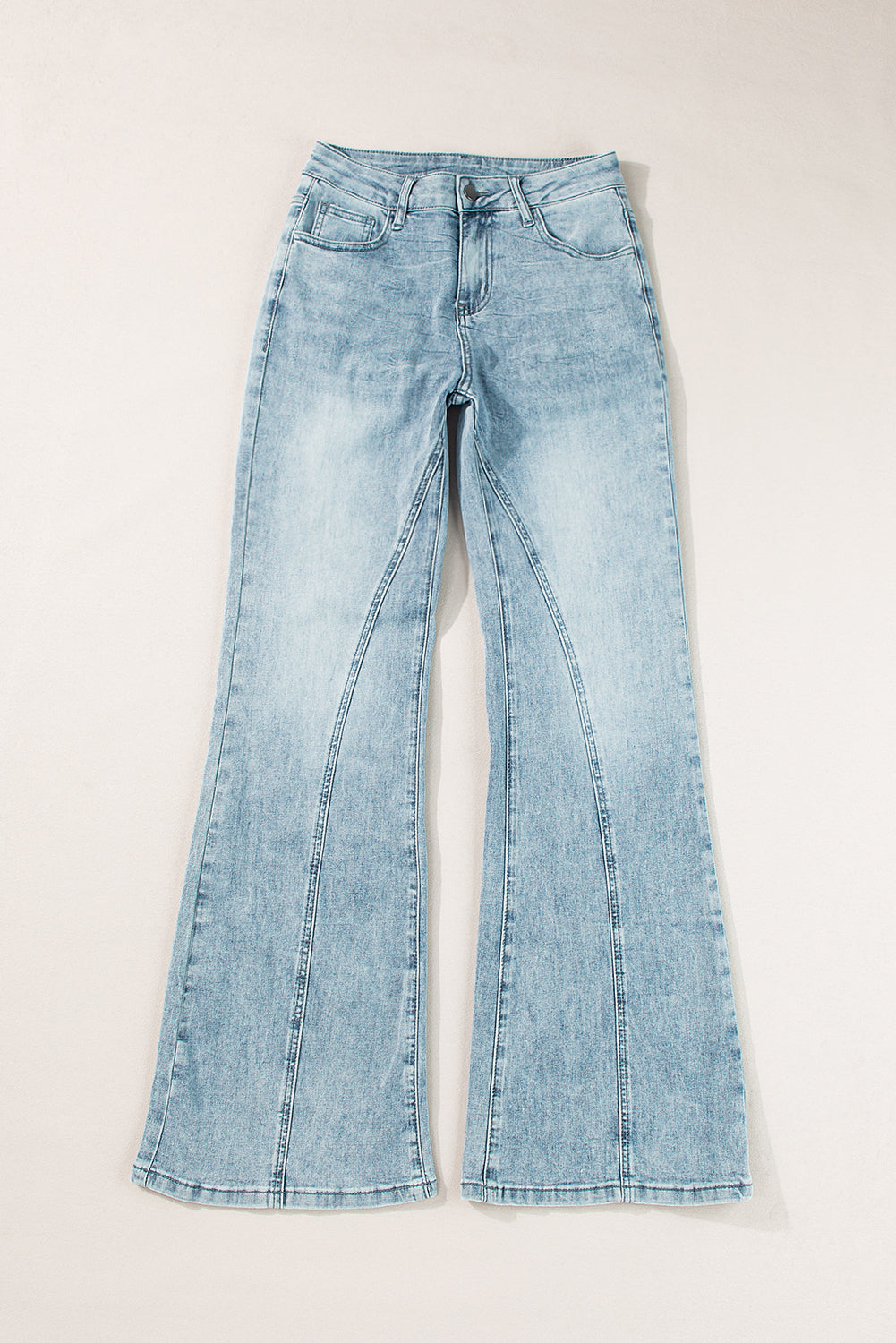 Acid Wash Extra Wide Leg High Waist Long Jeans