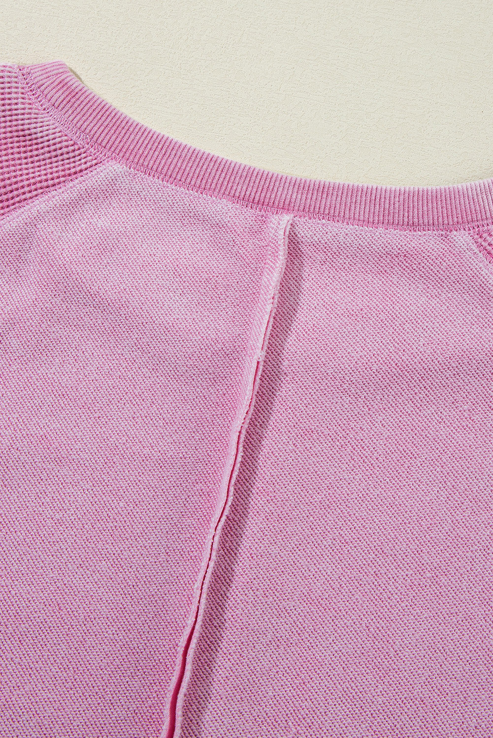 Pink Waffle Knit Sweatshirt