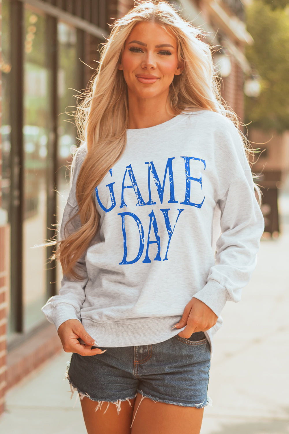 Blue Vintage Washed ‘GAME DAY’ Sweatshirt
