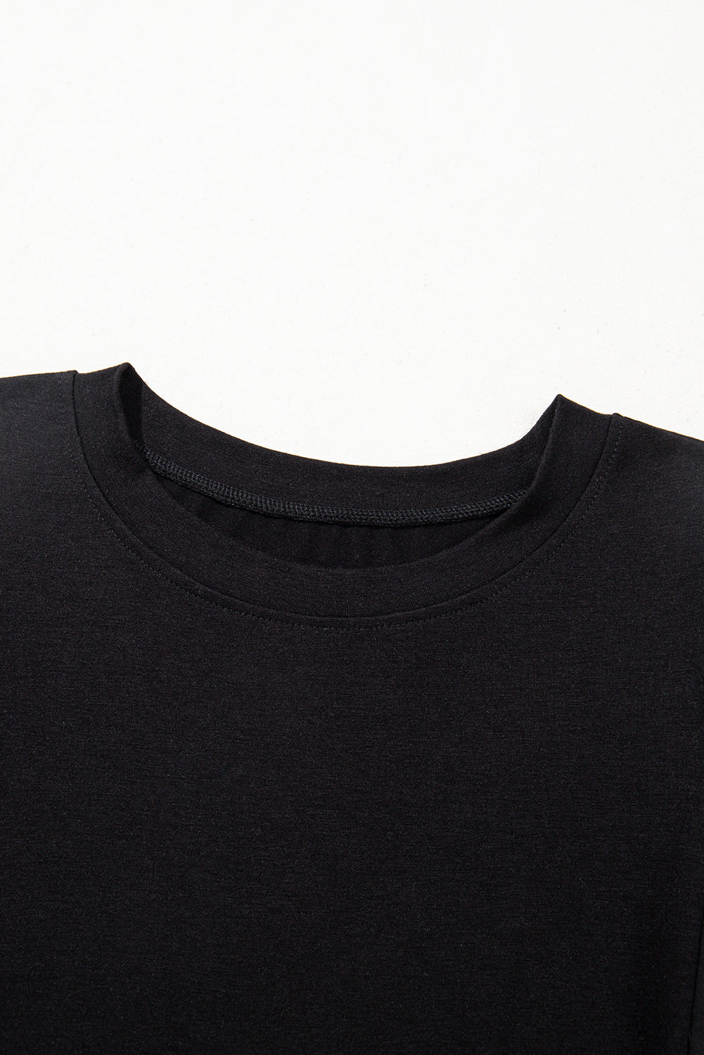 Black Hollow Out Embroidered Short Sleeve Top