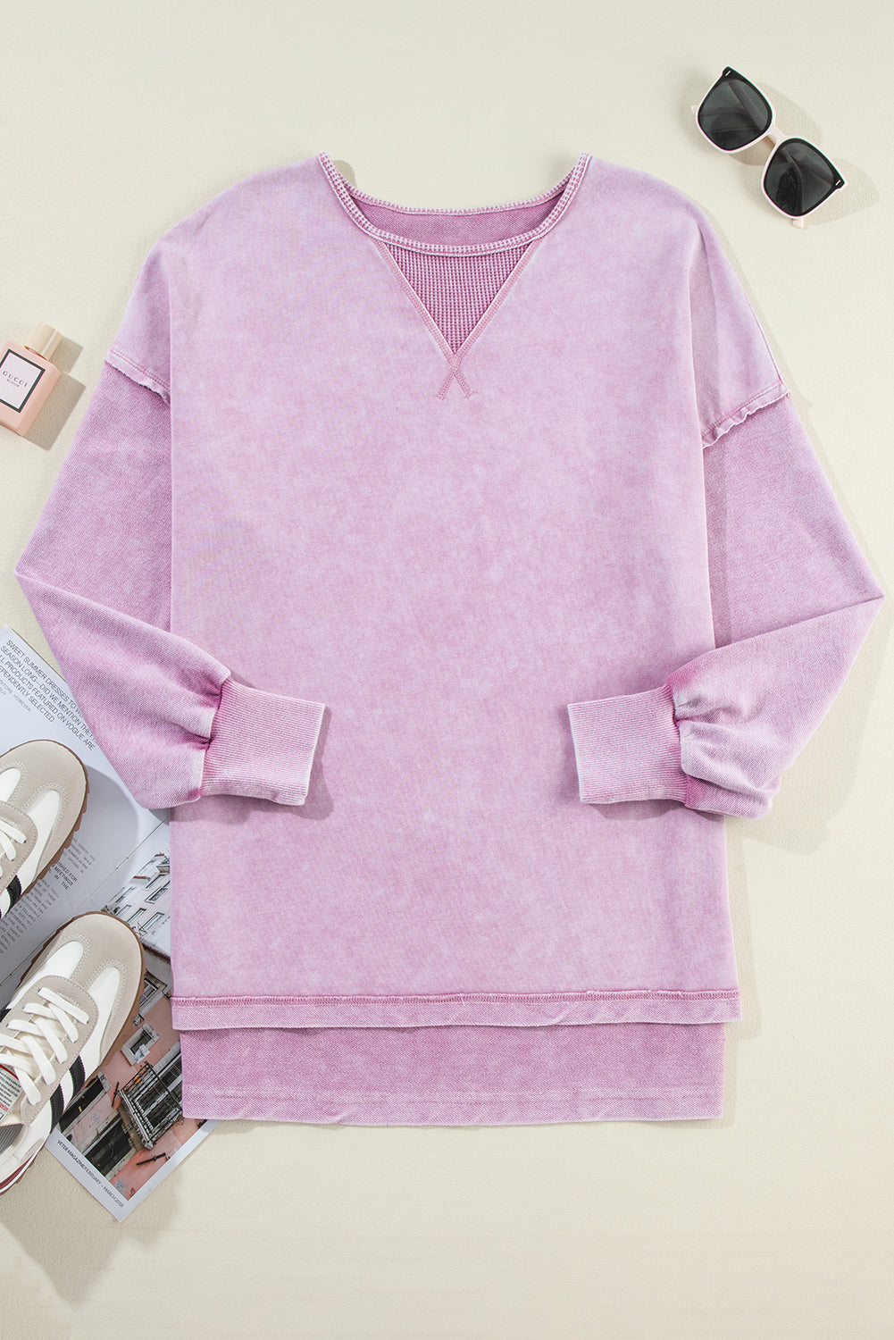 Orchid Mineral Wash Pullover Sweatshirt