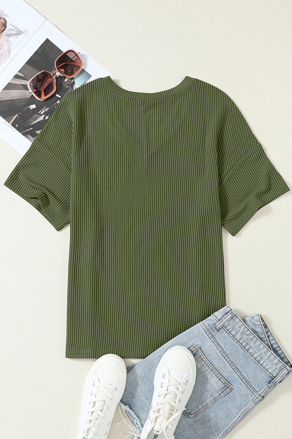 Forest Green Pocket Loose T-Shirt