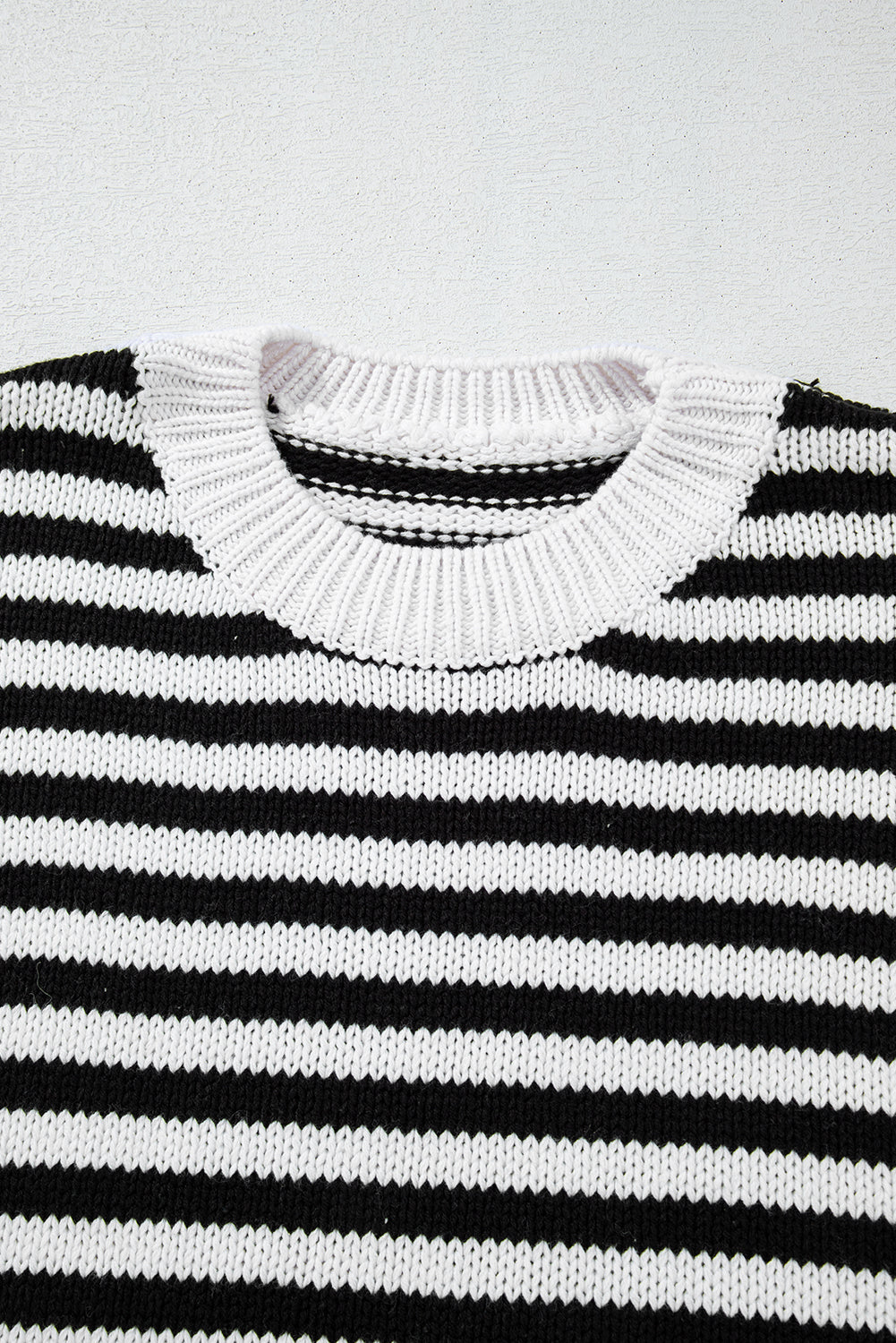Black & White Striped Sleeve Knit Sweater