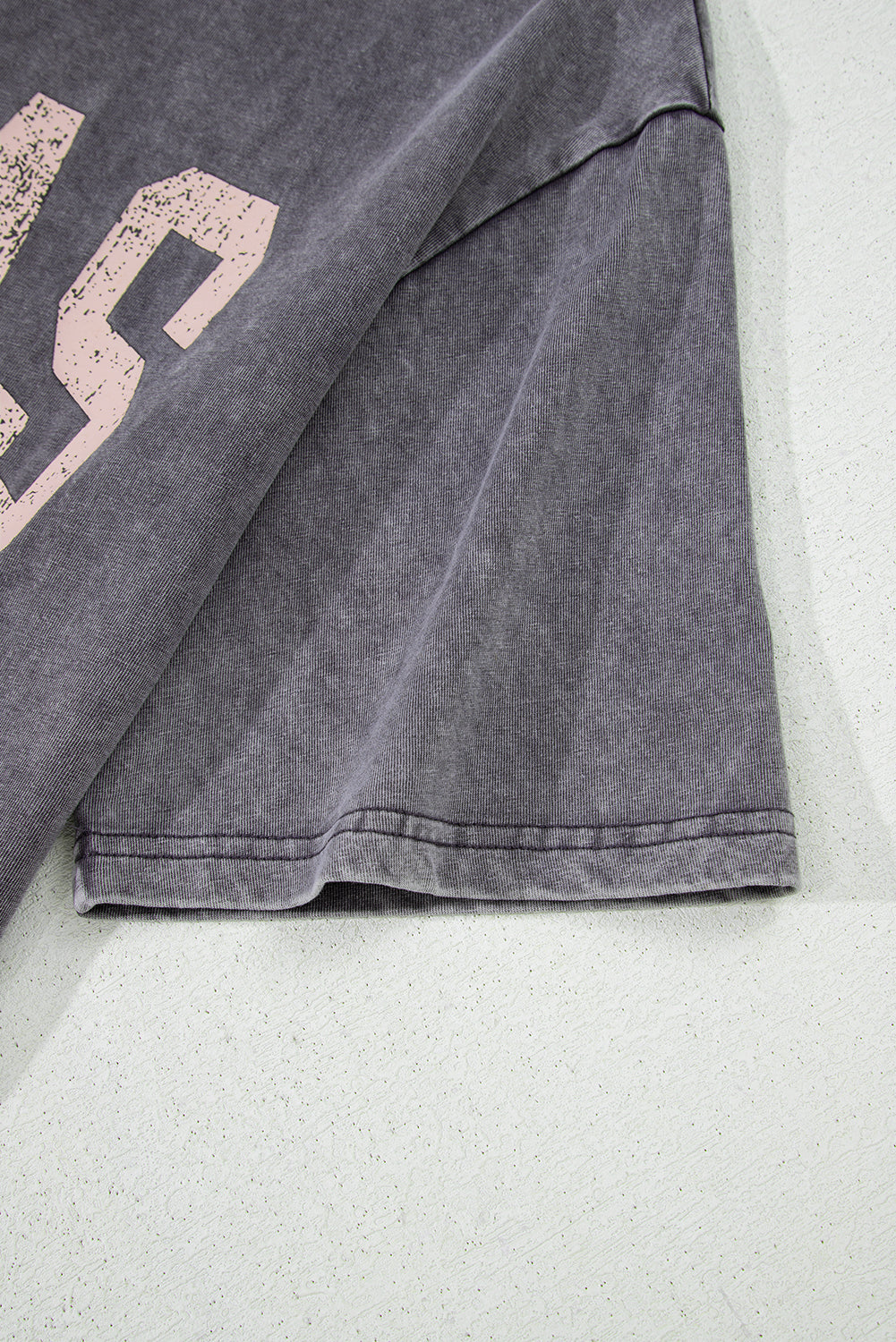 Grey ‘TEXAS’ Steer Head Mineral Wash Oversized T Shirt