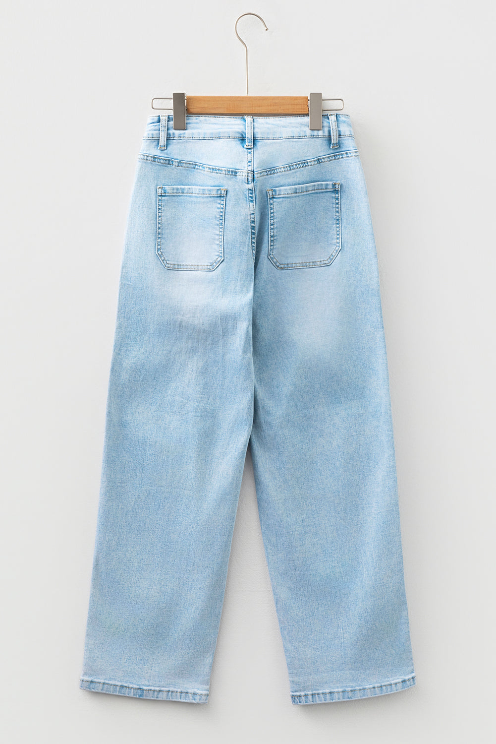 Exposed Stitch Tie Barrel Jeans