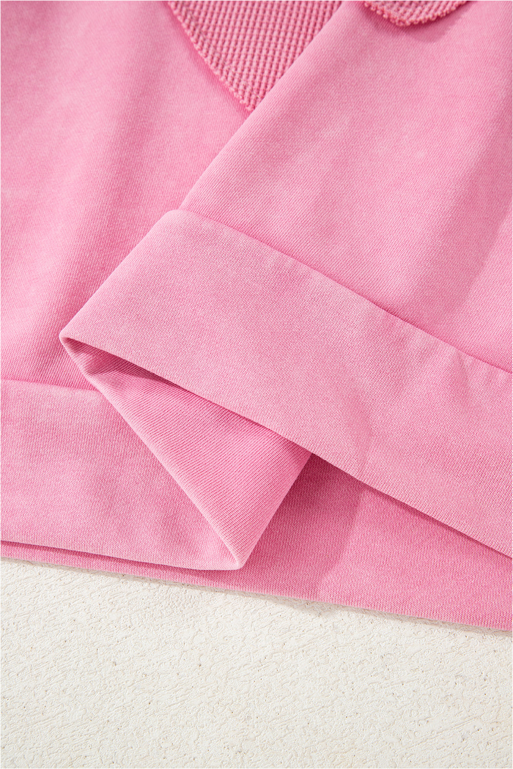 Pink Bowknot Patchwork Graphic Mineral Wash Plus Size Sweatshirt