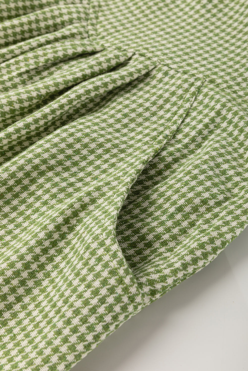 Green Gingham Wide Leg Loose Overall