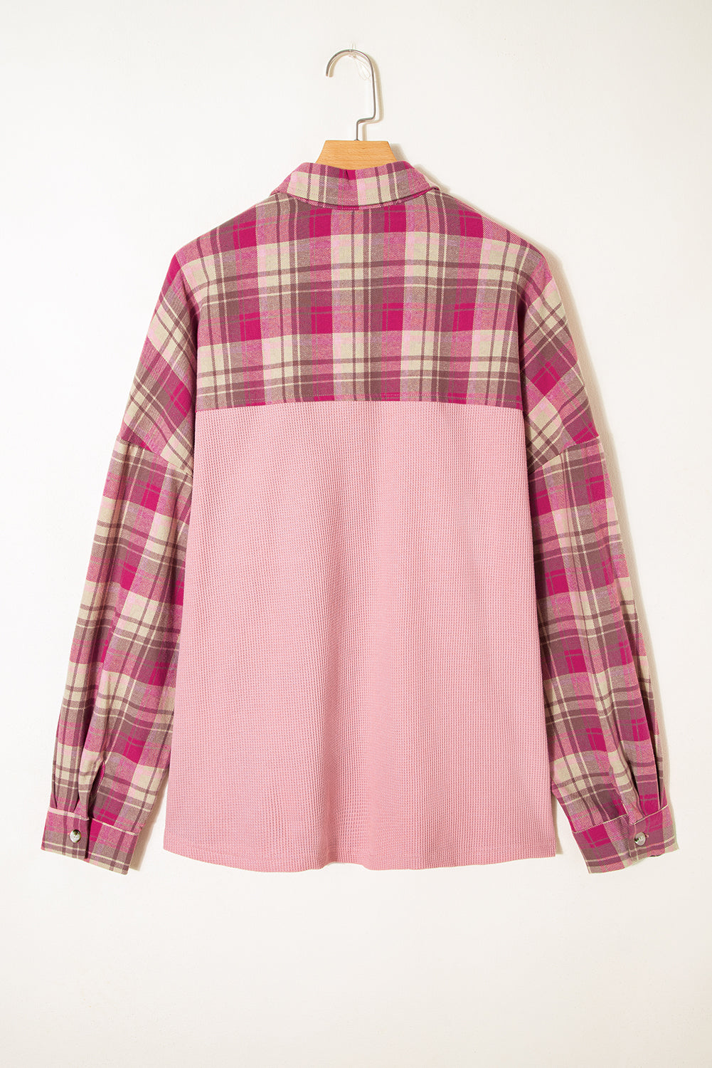 Pink Plaid Patchwork Plus Size Top