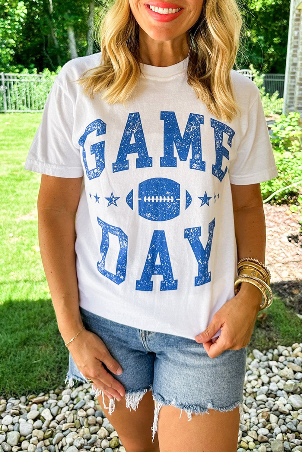 White ‘GAME DAY’ Football Graphic T Shirt