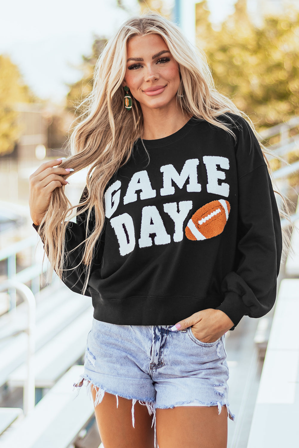 Black ‘GAME DAY’ Graphic Pullover Sweatshirt